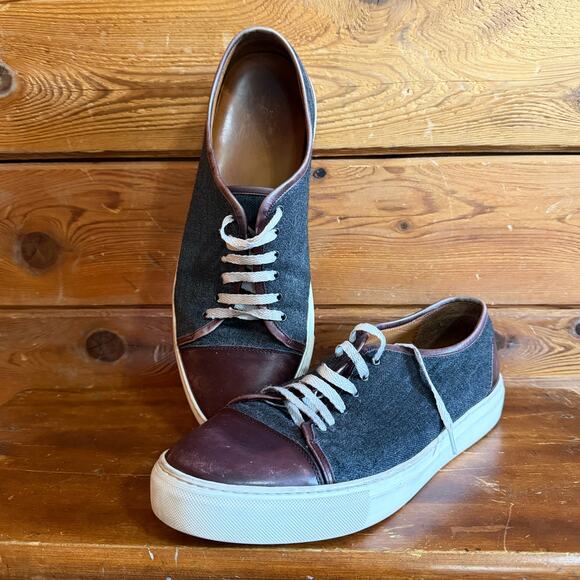 TAFT Men’s Sneaker The Jack Grey/Oxblood Wool Leather‎ Handcrafted In Spain - Picture 1 of 8